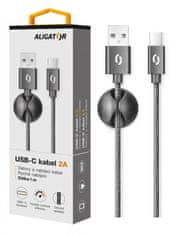 Aligator PREMIUM Podatkovni kabel 2A, USB-C, črn
