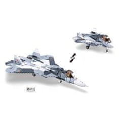 Sluban Model Bricks M38-B0986 Su-57 jet fighter 2 v 1