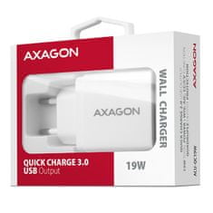 AXAGON ACU-QC19W, omrežni polnilnik QC 19 W, 1x vrata USB-A, QC3.0/AFC/FCP/SMART, bel