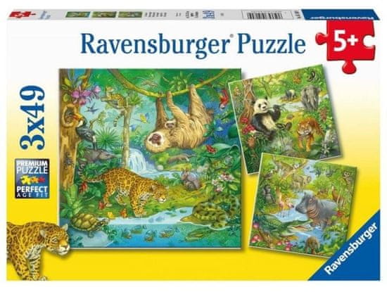 Ravensburger Jungle Animals Puzzle 3x49 kosov