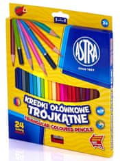 Astra Barvice trikotne 24 kosov z ostrivalom za svinčnike