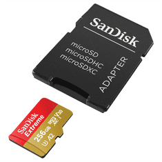 SanDisk Extreme microSDXC kartica za mobilne igre 256GB 190MB/s in 130MB/s, A2 C10 V30 UHS-I U3