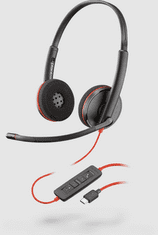Plantronics Poly Blackwire C3220. USB-C/Stereo/USB-C/Wire/MS/Black-Red