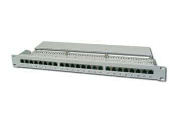 Digitus Patch panel, CAT5E, zaščiteni, 24x 8P8C LSA, 1U, siva
