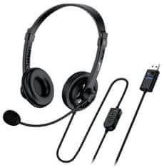 Genius Slušalke - HS-230U, slušalke, žične, z mikrofonom, z nadzorom glasnosti, USB, črne