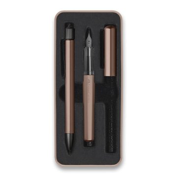 Faber-Castell Komplet nalivnega in krogličnega peresa Hexo Bronze