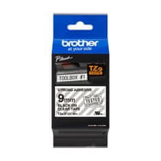 Brother TZE-S121 prosojna / črna, 9 mm