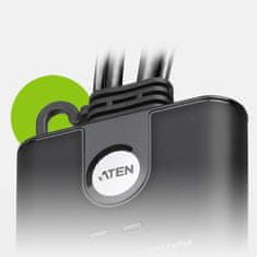 Aten 2-portni HDMI KVM USB mini, integrirani kabli, gumb za preklop