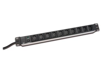 Digitus 19" PDU, 1U, aluminij, C14 -> 10x C13, 10A, odklopnik