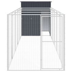 Vidaxl Pasja uta z izhodom antracitna 165x659x181 cm pocinkano jeklo