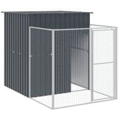 Vidaxl Pasja uta z izhodom antracitna 165x659x181 cm pocinkano jeklo