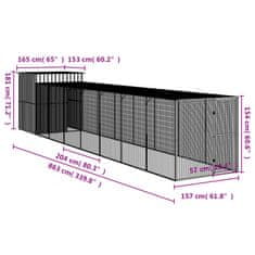 Vidaxl Kokošnjak z izhodom antracit 165x863x181 cm pocinkano jeklo