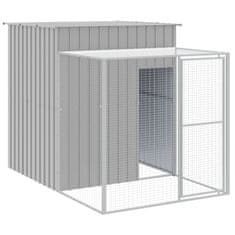 Vidaxl Kokošnjak z izhodom svetlo siv 165x659x181 cm pocinkano jeklo