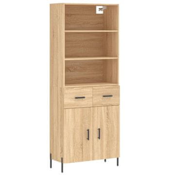 Vidaxl Visoka komoda sonoma hrast 69,5x34x180 cm inženirski les