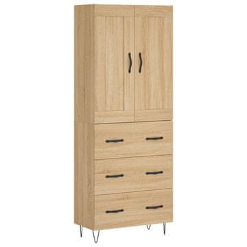 Vidaxl Visoka komoda sonoma hrast 69,5x34x180 cm inženirski les