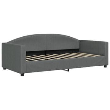 Vidaxl Raztegljiva postelja temno siva 90x190 cm blago