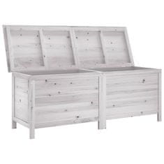 Vidaxl Vrtna škatla za shranjevanje bela 150x50x56,5 cm trdna jelka