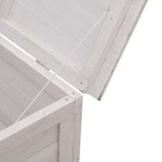 Vidaxl Vrtna škatla za shranjevanje bela 150x50x56,5 cm trdna jelka
