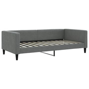 Vidaxl Raztegljiva postelja temno siva 100x200 cm blago