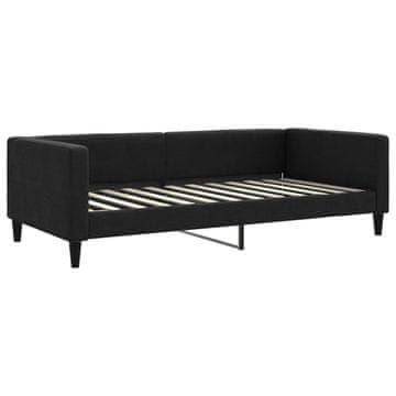 Vidaxl Raztegljiva postelja črna 100x200 cm blago