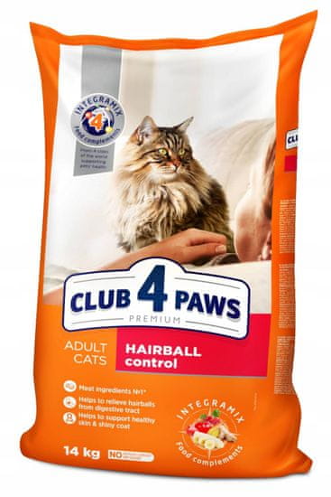 Club4Paws Premium Suha hrana za mačke zoper dlačne kepice 14 kg