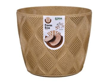Pokrov za cvetlični lonec FLOW PETIT ECO WOOD plastika d15x12cm, rjava