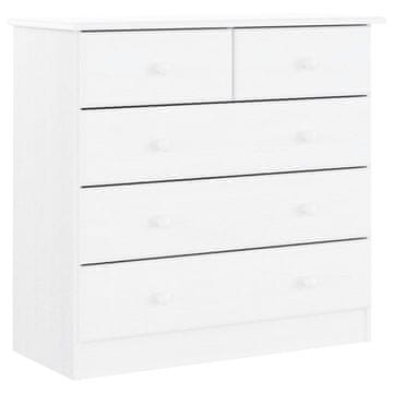 Vidaxl Predalnik ALTA bel 77x35x73 cm trdna borovina