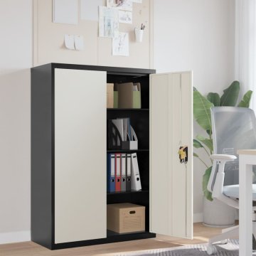 Vidaxl Arhivska omara antracitna in bela 90x40x140 cm jeklo