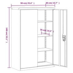 Vidaxl Arhivska omara antracitna 90x40x140 cm jeklo
