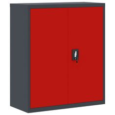 Vidaxl Arhivska omara antracitna in rdeča 90x40x105 cm jeklo