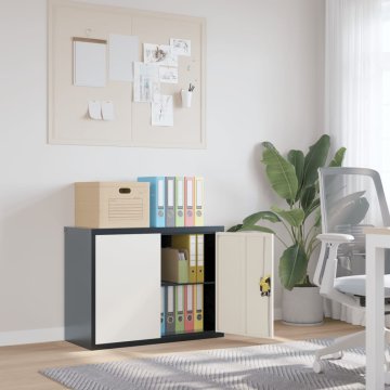 Vidaxl Arhivska omara antracitna in bela 90x40x70 cm jeklo