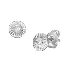 Fossil Elegantni srebrni uhani s kristalom Circle JFS00617040
