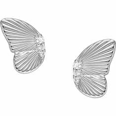 Fossil Ujemajoči se srebrni uhani v obliki metulja s kristali JFS00621040