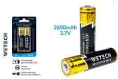 WETECH Polnilne Baterije 18650 3.7V 2600mAh
