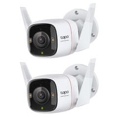 TP-Link Tapo C310P2 V2 nadzorna kamera, dnevna/nočna, 3MP, IP66, WiFi, bela, 2 kos