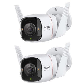 TP-Link Tapo C310P2 V2 nadzorna kamera, dnevna/nočna, 3MP, IP66, WiFi, bela, 2 kos