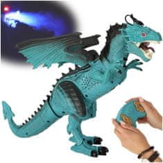 WOWO Dinozaver z daljinskim upravljalnikom - RC Dragon Dinozaver - daljinski upravljalnik, hoja, rjovenje, dihanje pare, 41 cm
