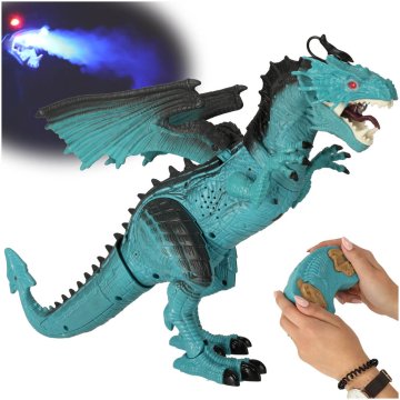 WOWO Dinozaver z daljinskim upravljalnikom - RC Dragon Dinozaver - daljinski upravljalnik, hoja, rjovenje, dihanje pare, 41 cm