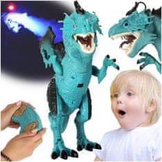 WOWO Dinozaver z daljinskim upravljalnikom - RC Dragon Dinozaver - daljinski upravljalnik, hoja, rjovenje, dihanje pare, 41 cm