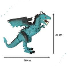 WOWO Dinozaver z daljinskim upravljalnikom - RC Dragon Dinozaver - daljinski upravljalnik, hoja, rjovenje, dihanje pare, 41 cm