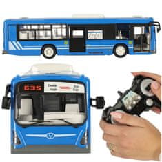 WOWO RC avtobus z daljinskim upravljalnikom - moder RC avtobus z daljinskim upravljalnikom in odpiranjem vrat