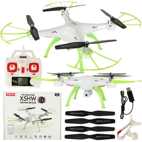 WOWO Dron s kamero Syma X5HW - 2,4 GHz Wi-Fi daljinsko voden dron s kamero - bel