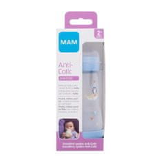 MAM Easy Start Anti-Colic 2m+ Blue steklenička za novorojenčke za materino mleko in mlečno formulo 260 ml