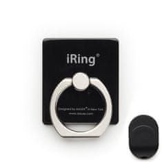 Aauxx Nosilec za mobilne telefone iRing Black - 3v1 ročno varovalo, stojalo in avto nosilec za telefone in tablice črn