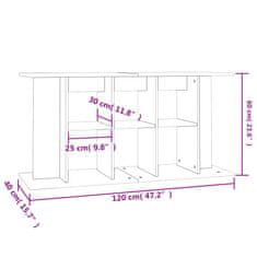Vidaxl Stojalo za akvarij rjavi hrast 120x40x60 cm inženirski les