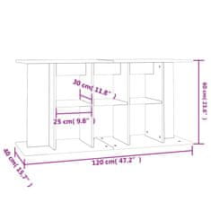 Vidaxl Stojalo za akvarij belo 120x40x60 cm inženirski les