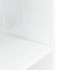 Vidaxl Stojalo za akvarij visok sijaj belo 36x75x72,5 cm inž. les