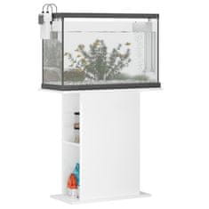Vidaxl Stojalo za akvarij visok sijaj belo 36x75x72,5 cm inž. les