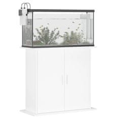 Vidaxl Stojalo za akvarij visok sijaj belo 81x36x73 cm inženirski les