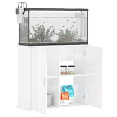 Greatstore Stojalo za akvarij visok sijaj belo 81x36x73 cm inženirski les